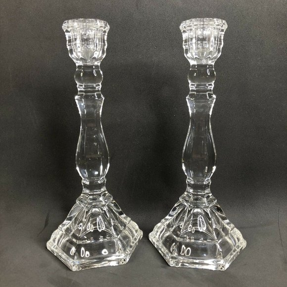 Tiffany & Co. Other - Tiffany and Co Company Set of 2 Hampton Crystal Candlesticks 9"